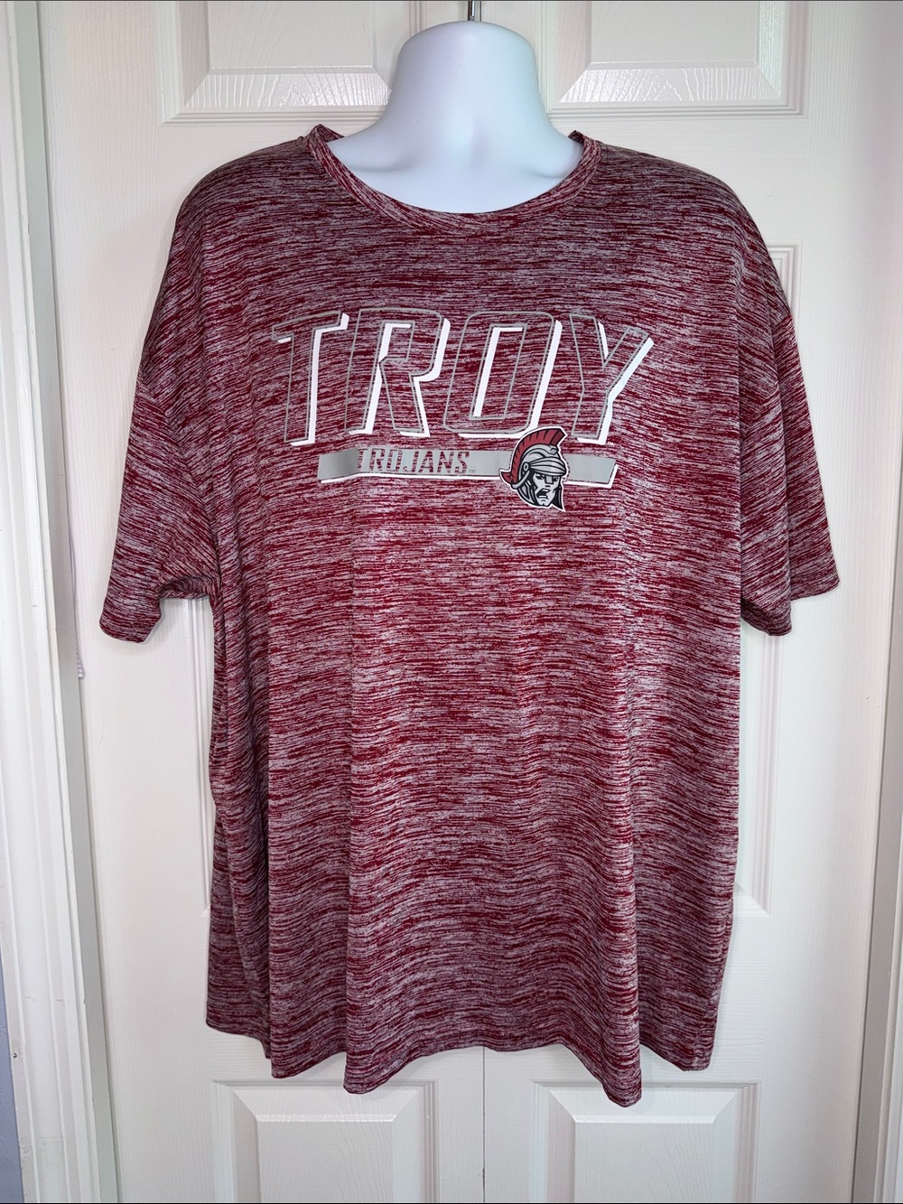 3 for $20 RUSSELL Troy Trojans Mens Heathered Maroon White Short Sleeve Tee 3X